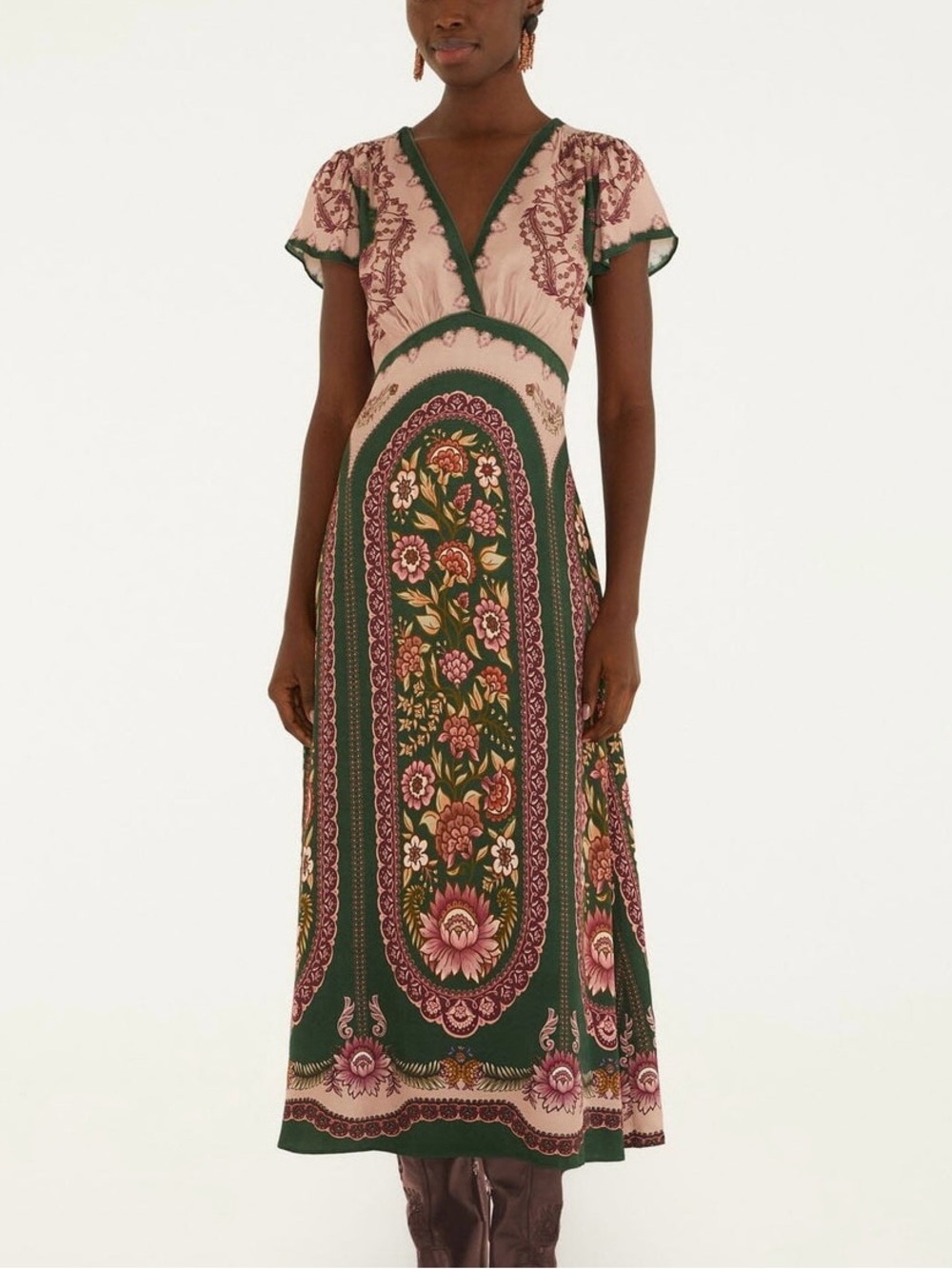FARM Rio Daniela Short Sleeve Maxi Dress